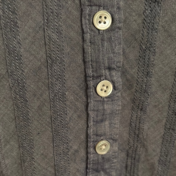 J.Crew Cream white long sleeve henley tee with chambray details. L - Picture 5 of 6